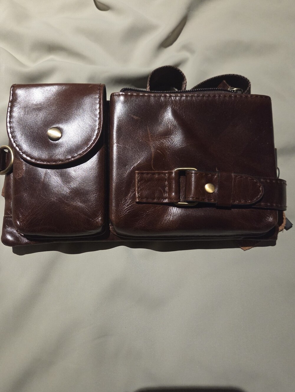 Men's Brown Leather Waist Bag